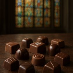 Chocolate samples on a table